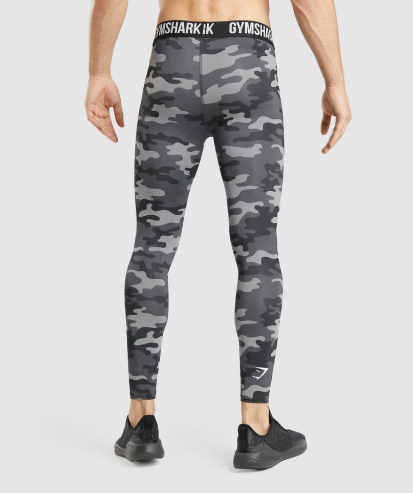 Men's Gymshark Element Baselayer Leggings Camo | CA 13D50A